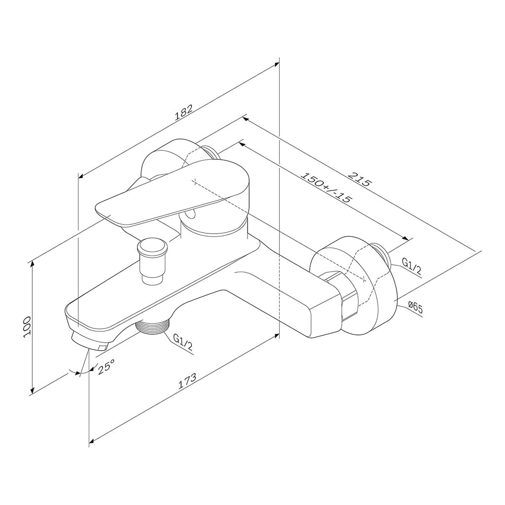 Shower and bath mixer (faucet) AM.PM Hit FTA10022 Single lever, Black