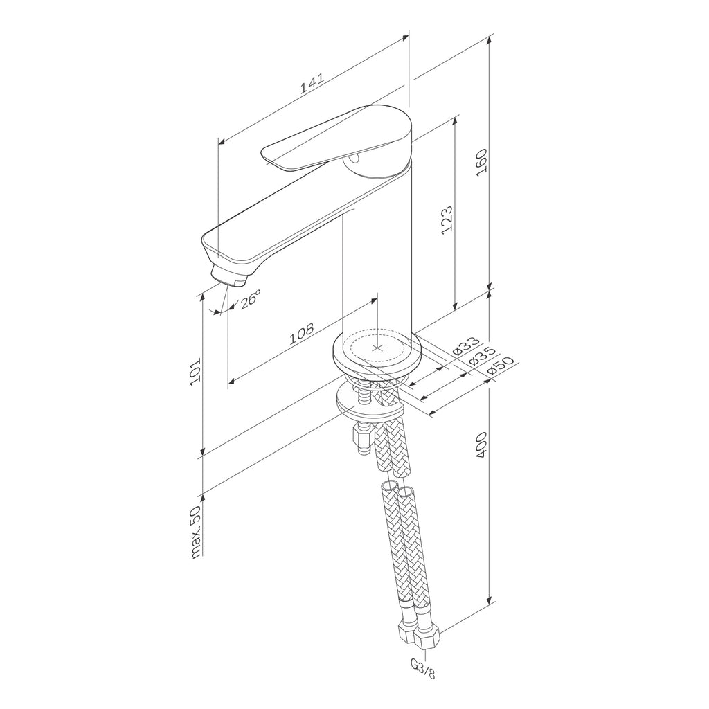 Washbasin mixer (faucet) AM.PM Hit FTA02100 Single lever, Chrom