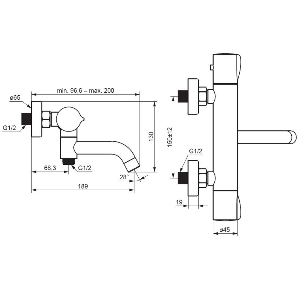 Shower and bath mixer (faucet) AM.PM Hit FTA50000 Thermostat, Chrom