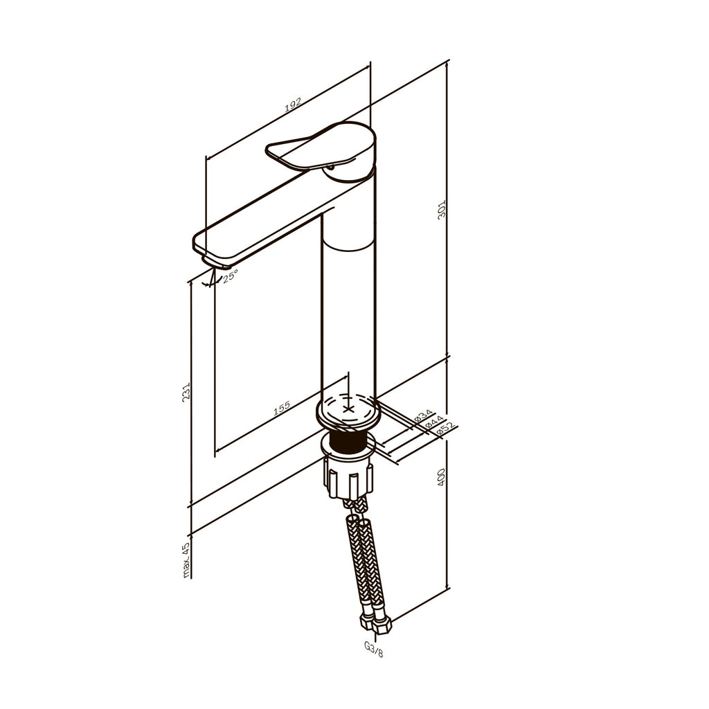 Washbasin mixer (faucet) AM.PM X-Joy FXA92000 Tall, Chrom