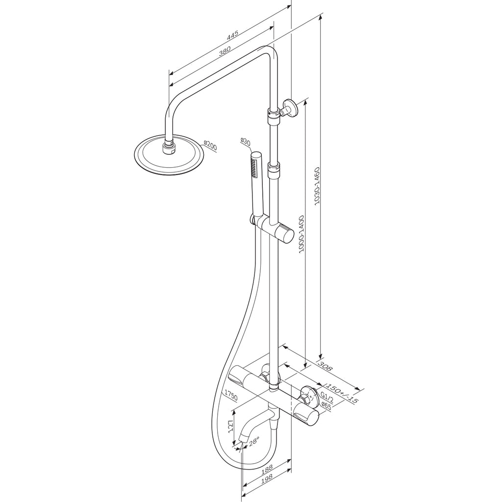 Duschsystem AM.PM Spike F07PA500 Chrom