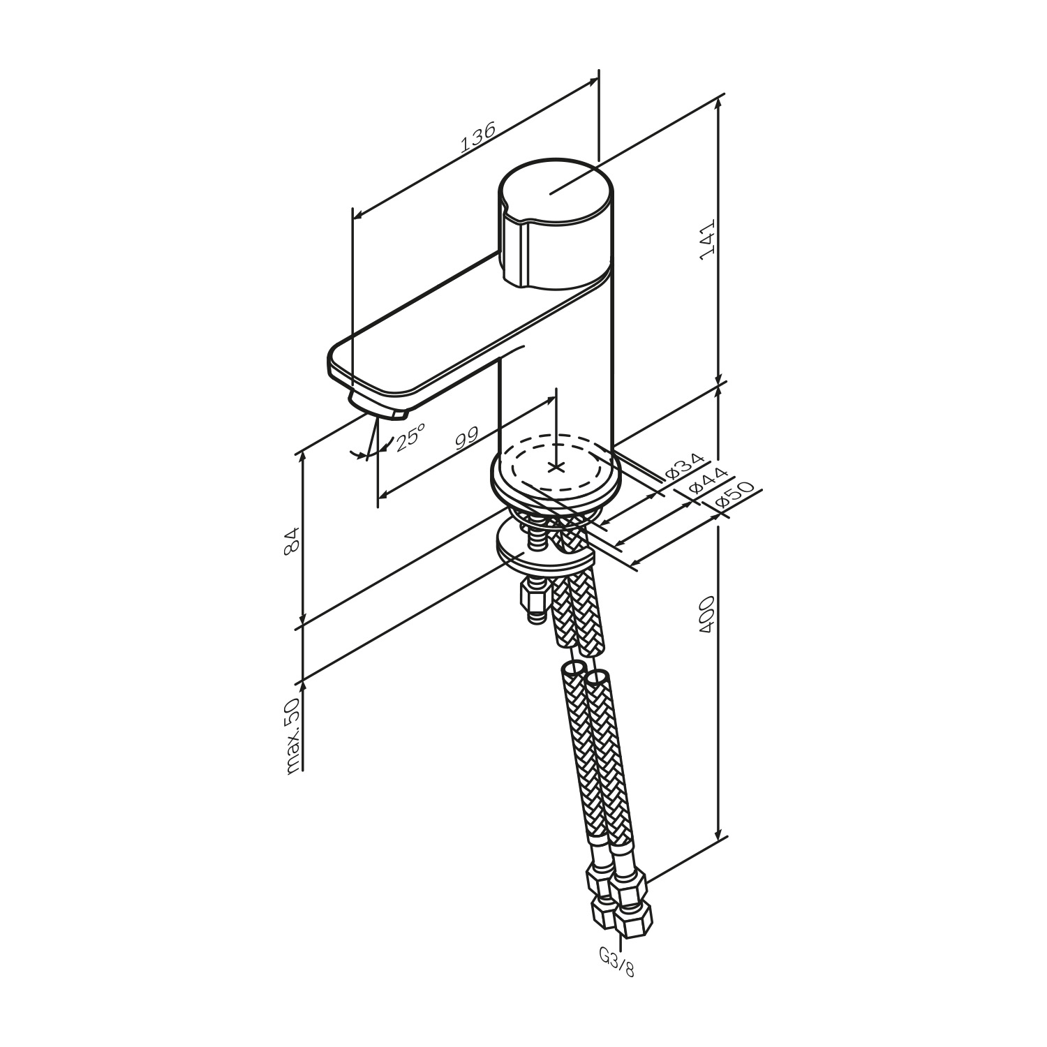 Washbasin mixer (faucet) AM.PM X-Joy FXT02500 TouchReel, Chrom