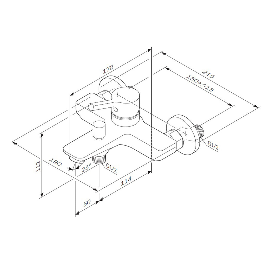 Shower and bath mixer (faucet) AM.PM X-Joy S FXB10033 Single lever, White