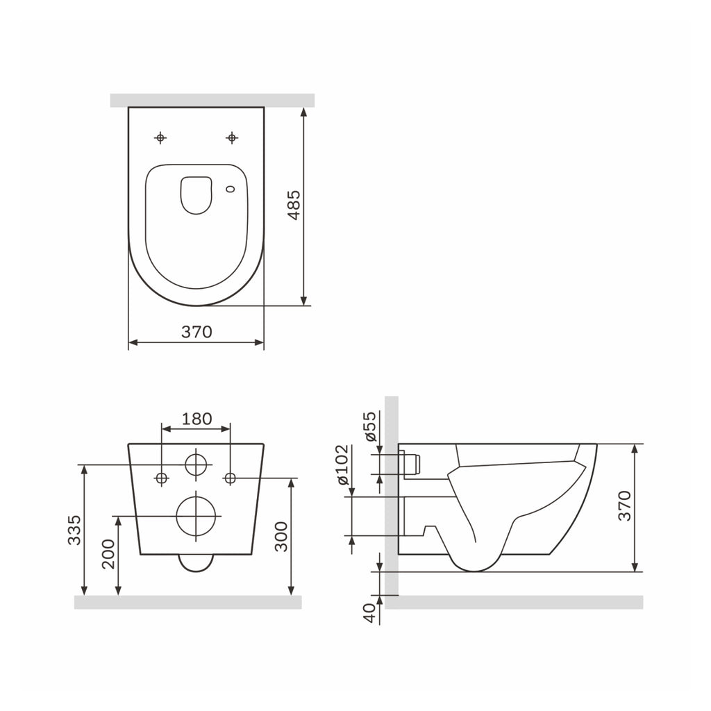 Hängetoilette AM.PM Like CLA1900PSC Randlos, mit Softclose-Sitz, Weiß