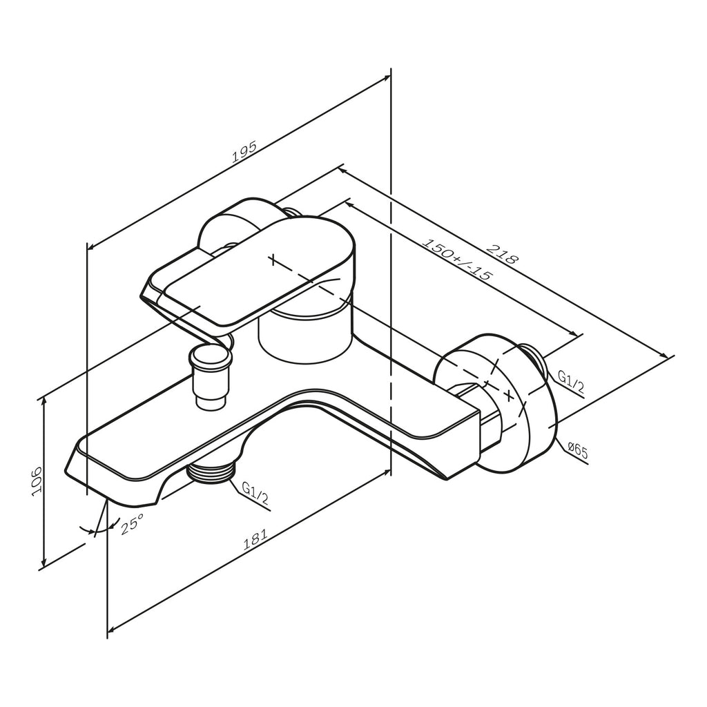 Shower and bath mixer (faucet) AM.PM Flash FNA10000 Single lever, Chrom