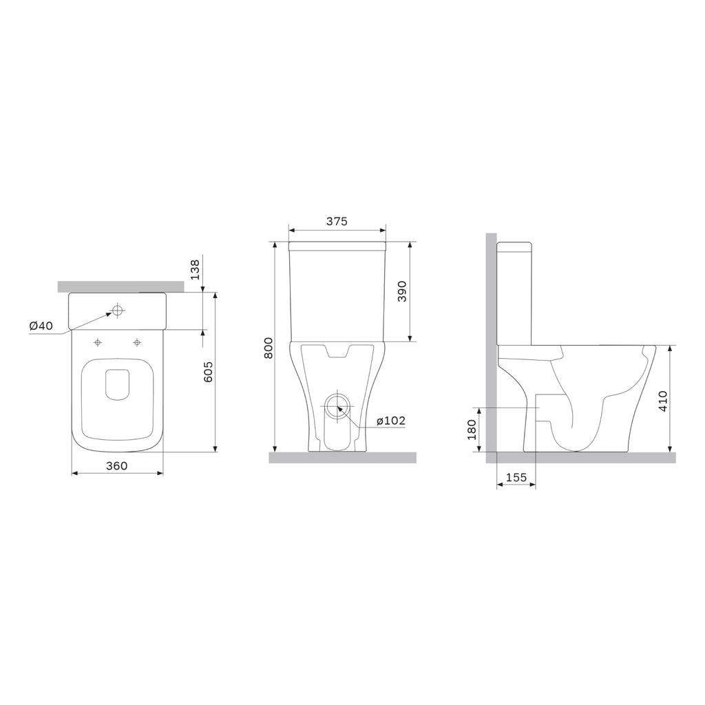 Stand-WC AM.PM Gem CGA8601PSC randlos, mit Microlift-Sitz, weiß