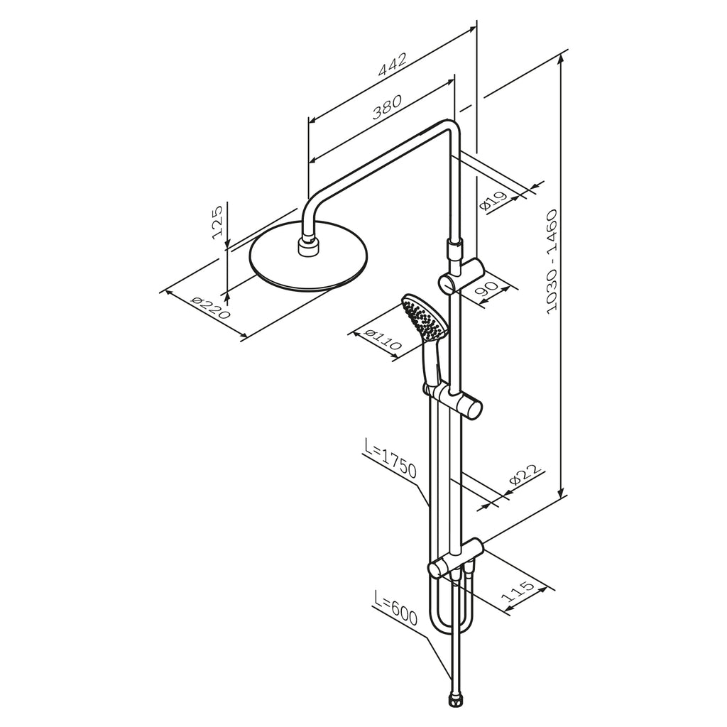 Shower system AM.PM Gem F0790000 Chrom