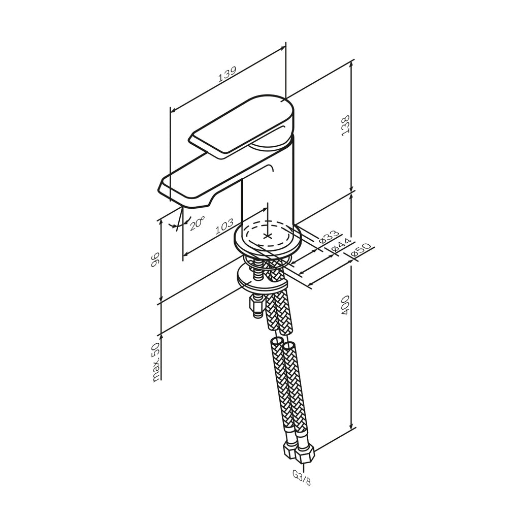 Washbasin mixer (faucet) AM.PM Flash FNA02100 Single lever, Chrom