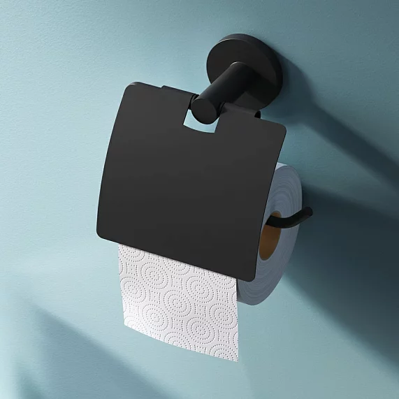 Держатель для туалетной бумаги AM.PM X-Joy A85A341422 с крышкой черный