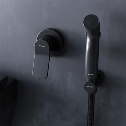 Гигиенический душ со смесителем AM.PM X-Joy F40H85A22 скрытого монтажа черный