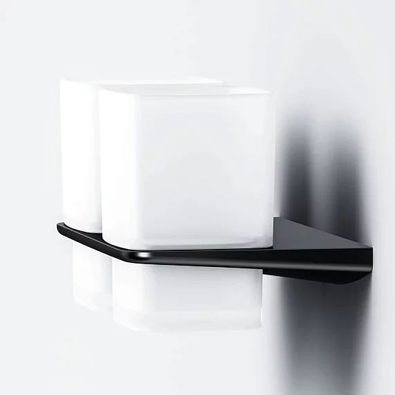 Двойной стеклянный стакан с настенным держателем AM.PM Inspire 2.0 A50A343422 черный